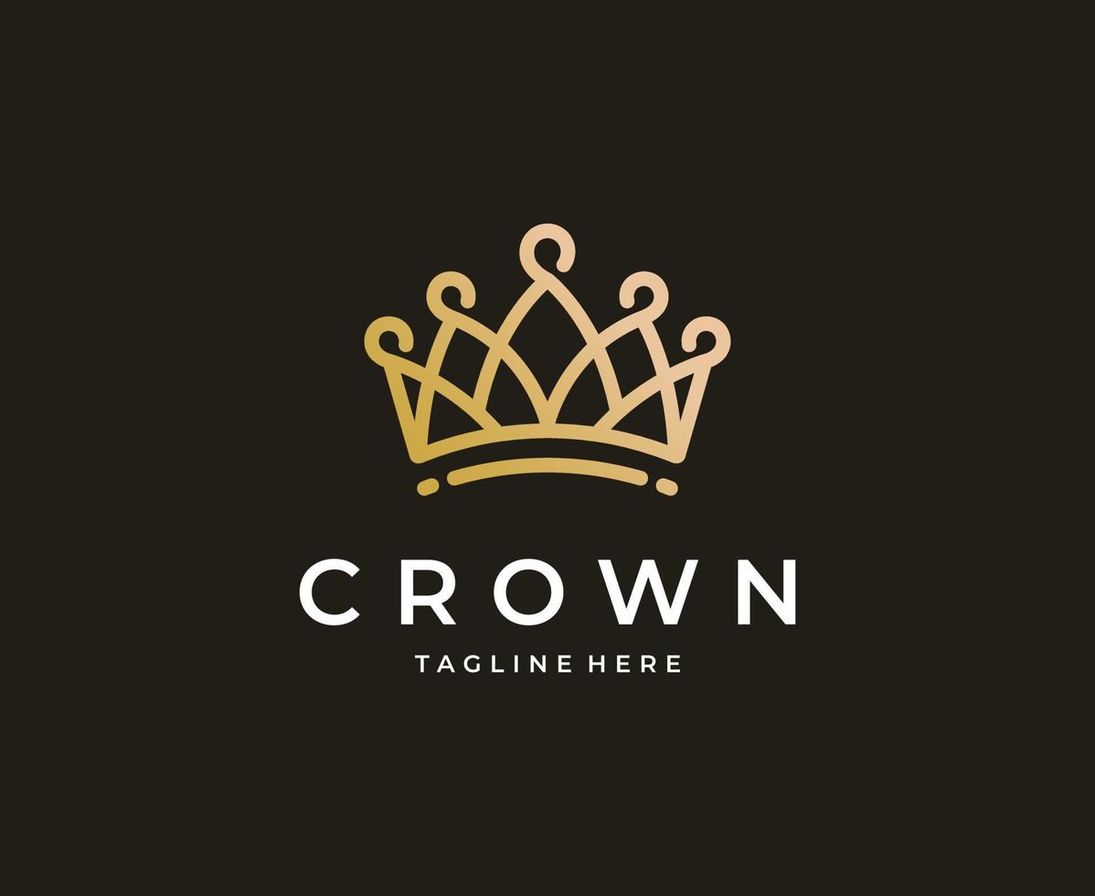 royal crown king queen logotyp vektor mall