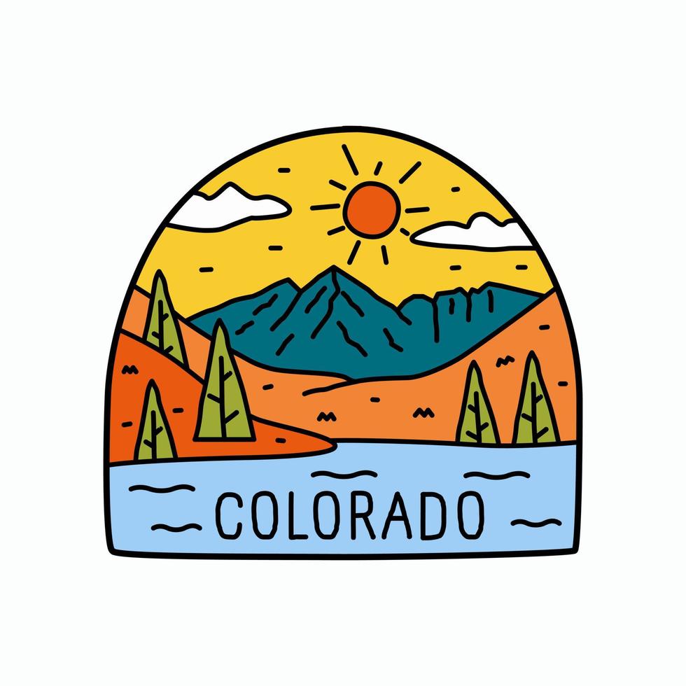 Elk Mountain Colorado National Park Design für Abzeichen, Aufkleber, Aufnäher, T-Shirt-Design usw vektor