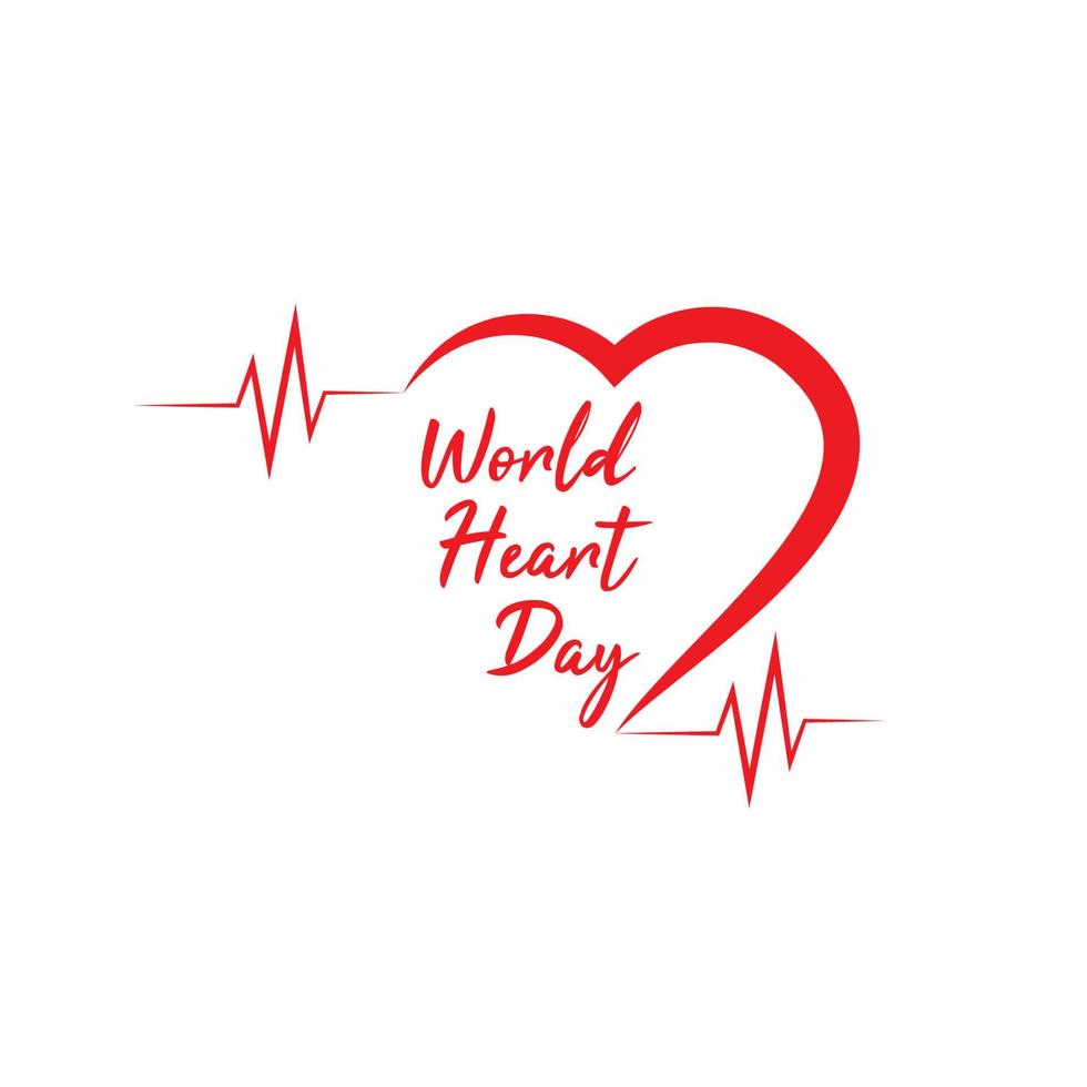 enkel design världens hjärta dag vektor