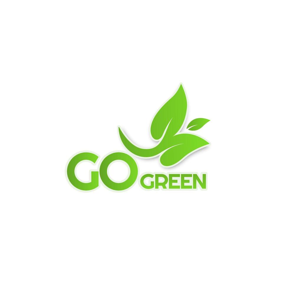 go green logotyp med enkel design. vektor