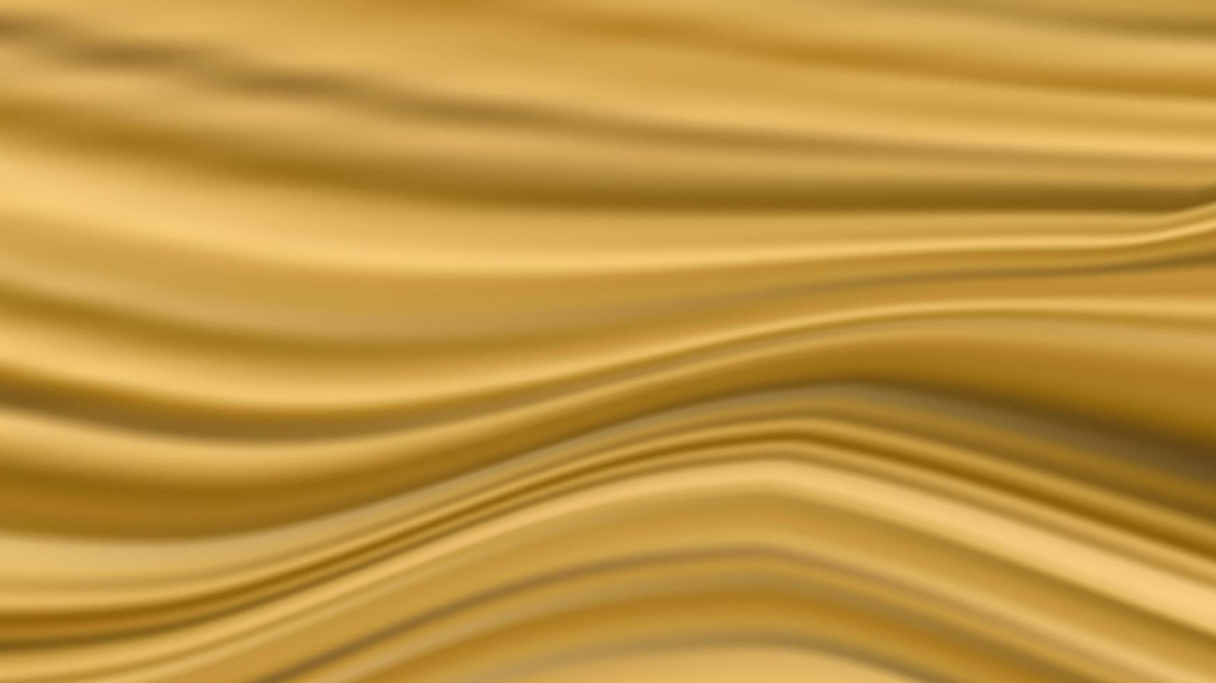 goldene seide gefalteter faltenstoffhintergrund und -beschaffenheit vektor