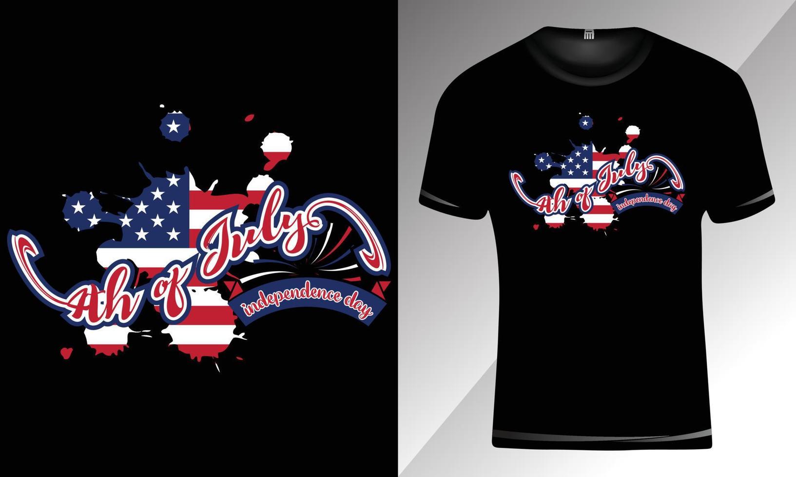 4:e juli, USA:s självständighetsdag, t-shirtdesign för tryck vektor