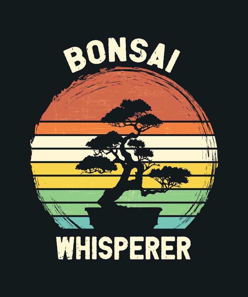 bonsai whisperer rolig japansk bonsai tree whisperer vintage retro t-shirt vektor