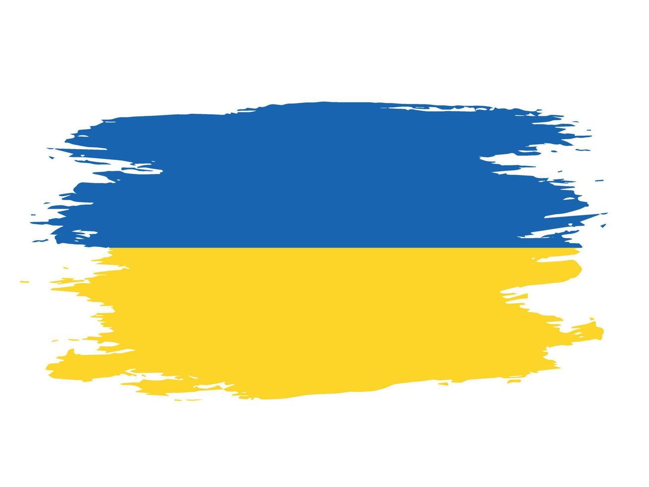 Flagge der Ukraine mit einem Pinsel gemalt. vektor
