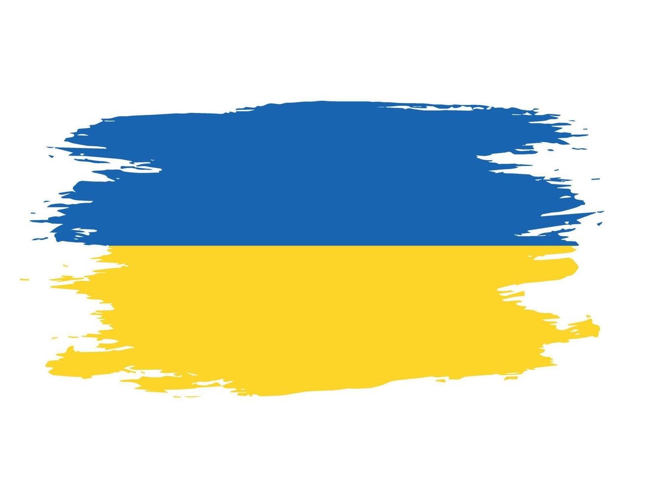 Ukrainas flagga målad med en pensel. vektor