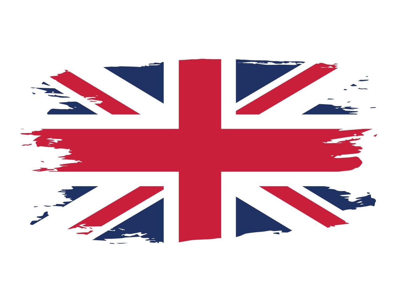 Flagge des Vereinigten Königreichs von Großbritannien. Gebürstete Flagge. vektor