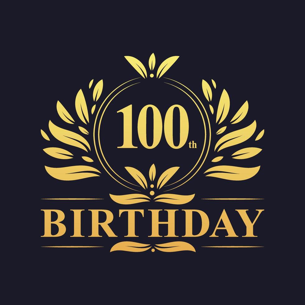 Luxus-Logo zum 100. Geburtstag, 100-jähriges Jubiläum. vektor