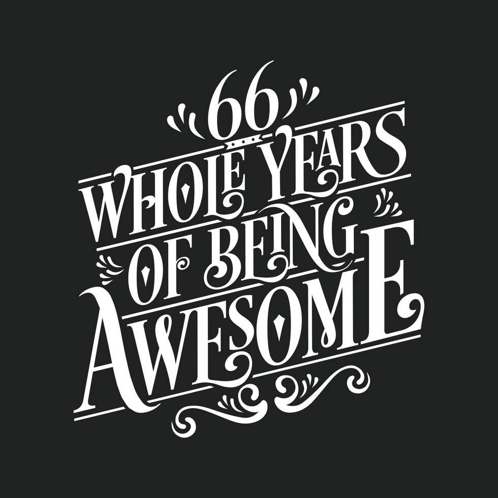 66 års födelsedag och 66 års jubileumsfirande stavfel vektor