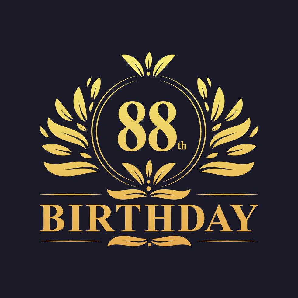 lyxig logotyp för 88-årsdagen, 88 års firande. vektor