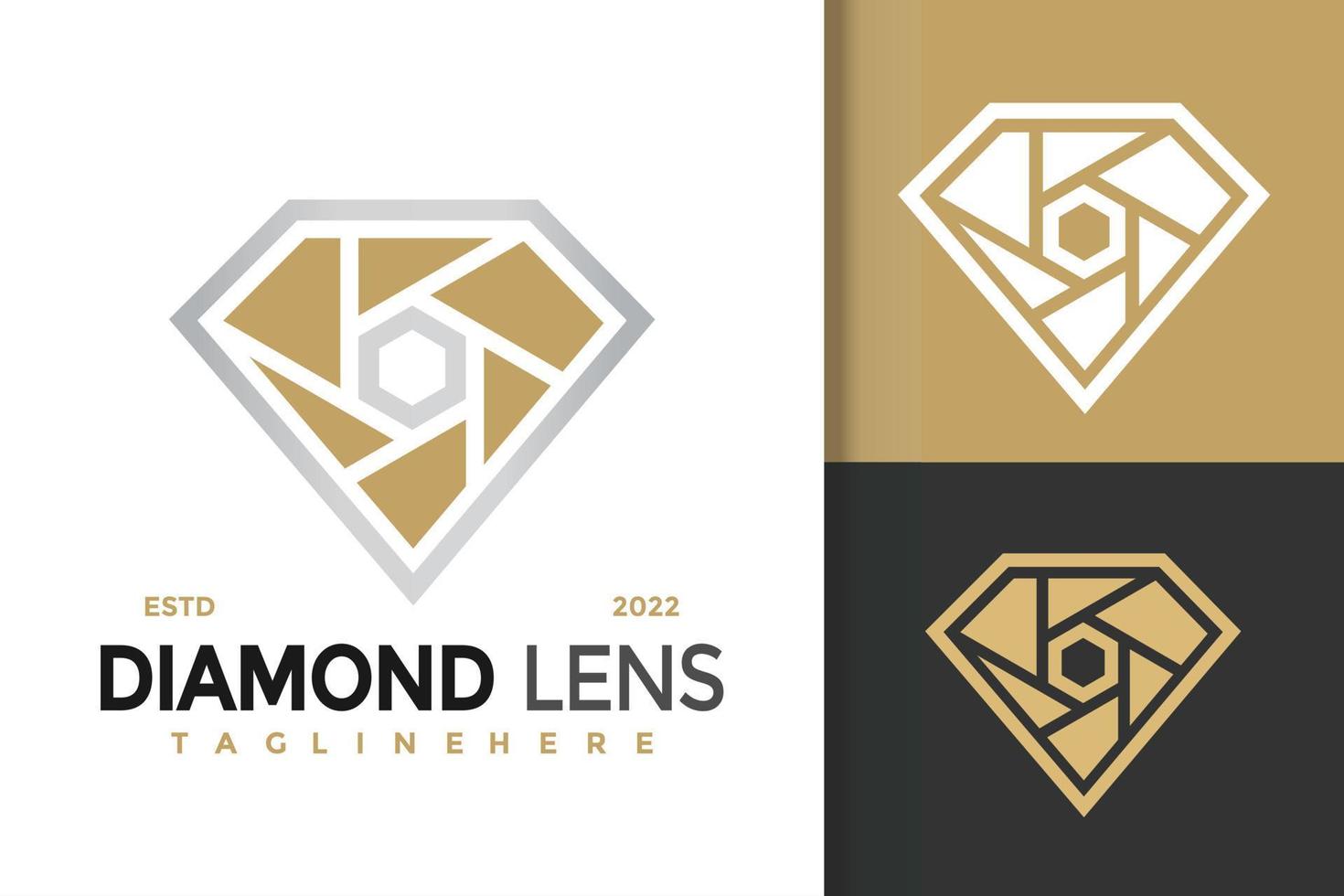 Diamantlinse elegante moderne Logo-Design-Vektorvorlage vektor