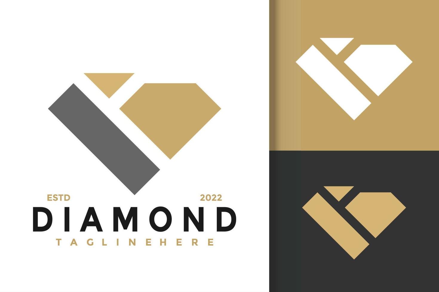 diamant elegant modern logotyp design vektor mall