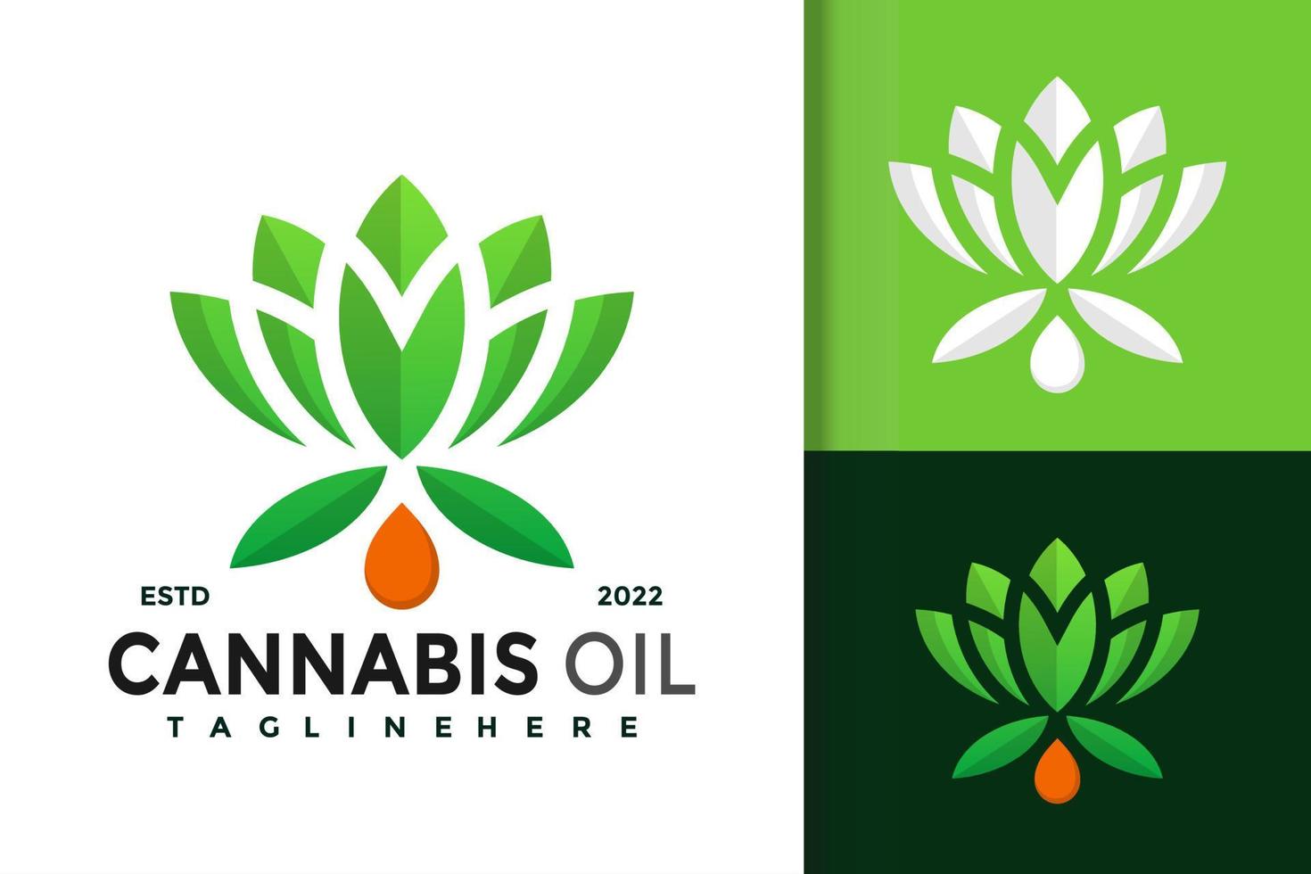 natur cannabisolja modern logotyp design vektor mall