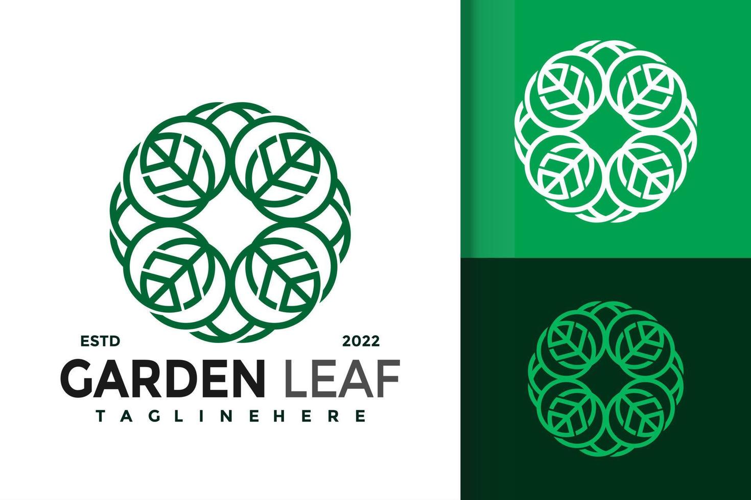 natur trädgård löv modern logotyp design vektor mall