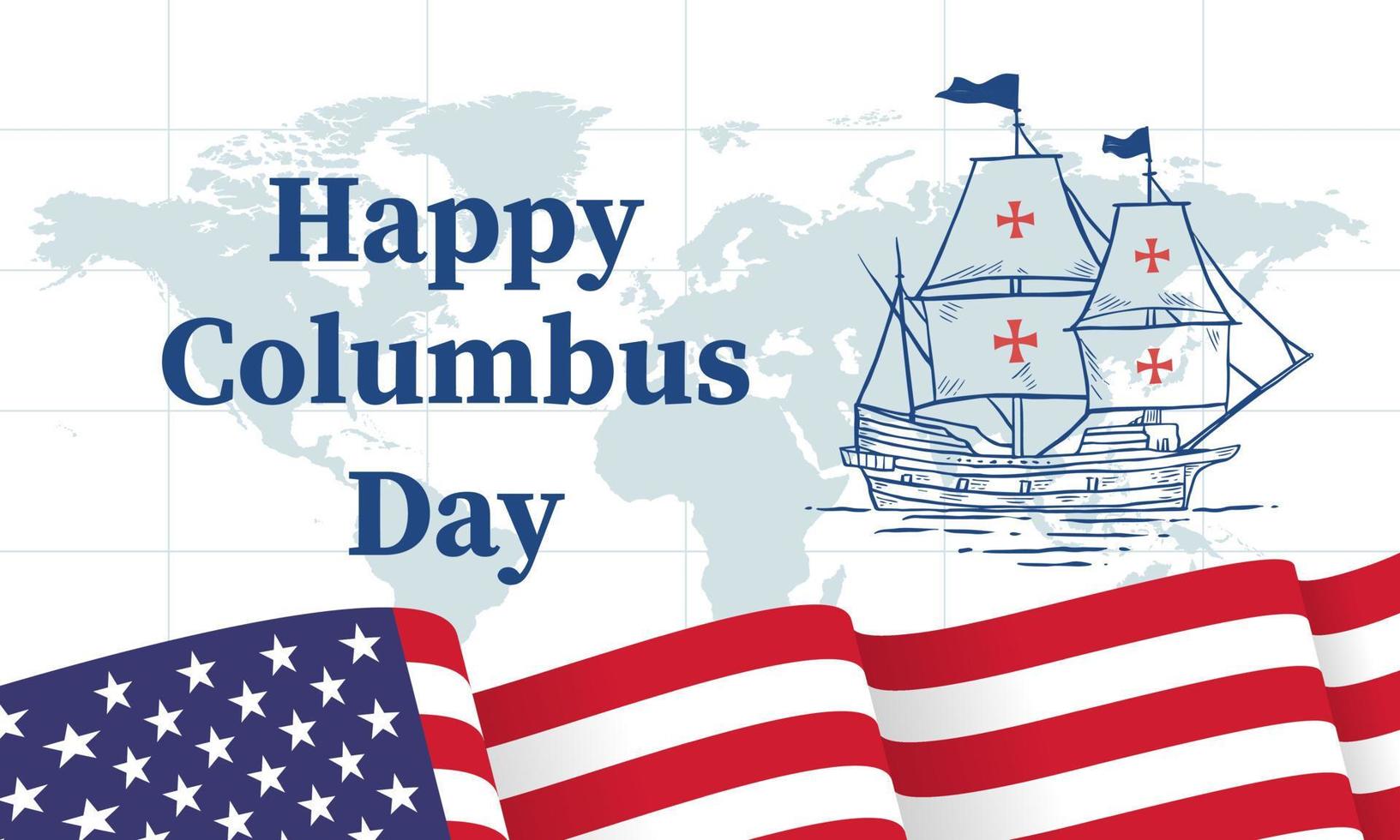 Columbus Day Grußkarte oder Hintergrund. Vektor-Illustration. vektor