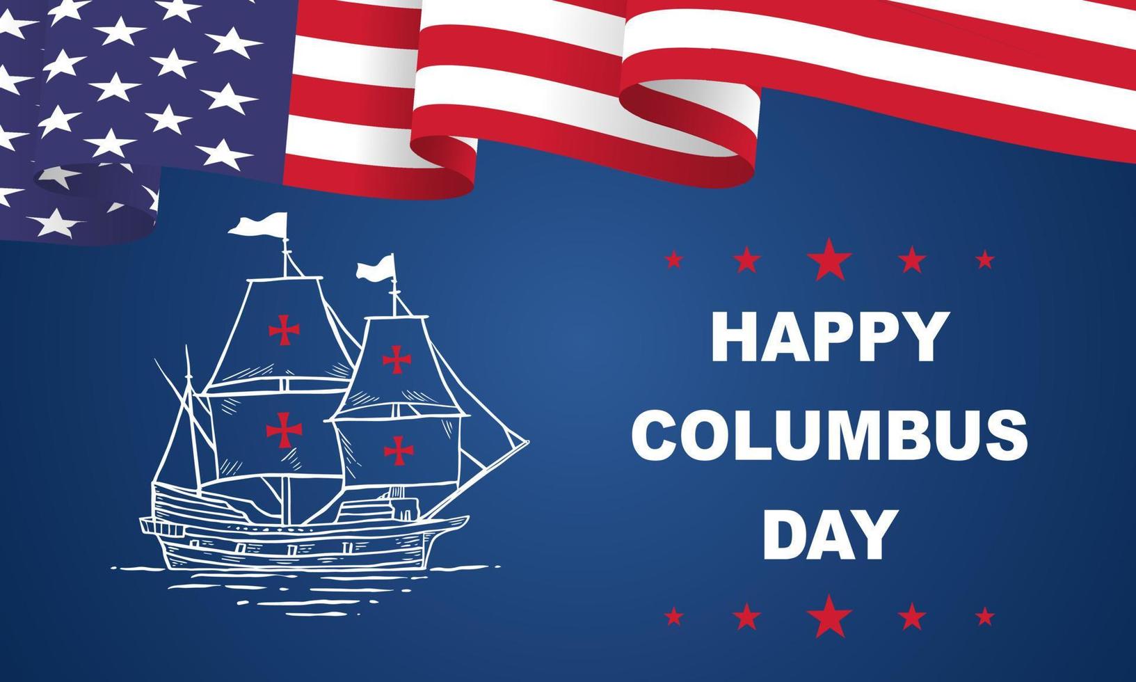 Columbus Day Grußkarte oder Hintergrund. Design-Illustration. vektor