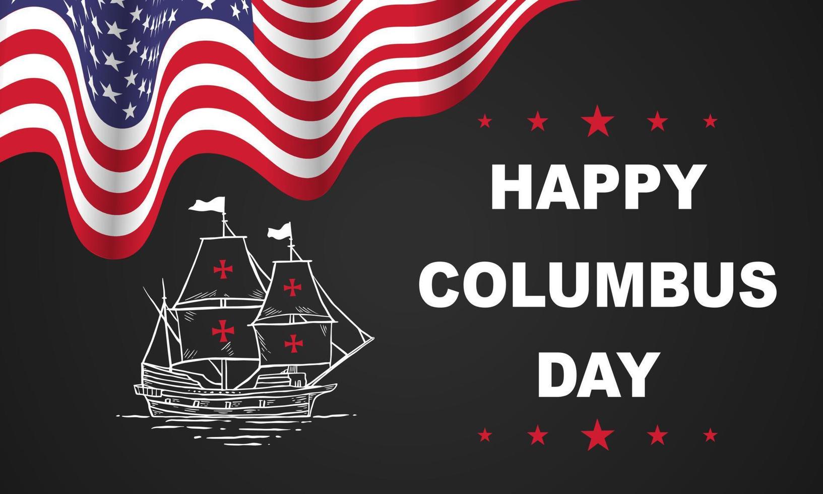 Columbus Day Grußkarte oder Hintergrund. Design-Illustration. vektor