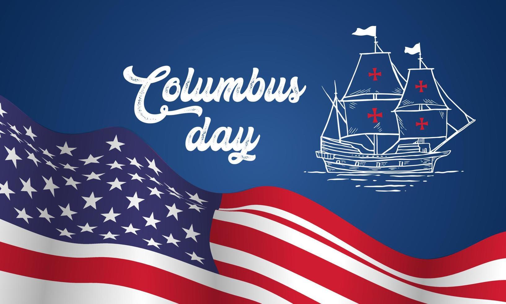 Columbus Day Grußkarte oder Hintergrund. Design-Illustration. vektor
