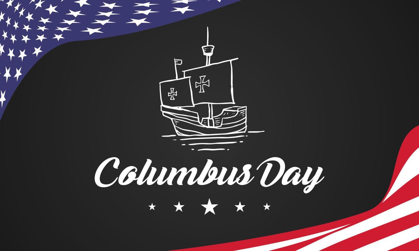 columbus day gratulationskort eller bakgrund. vektor illustration.