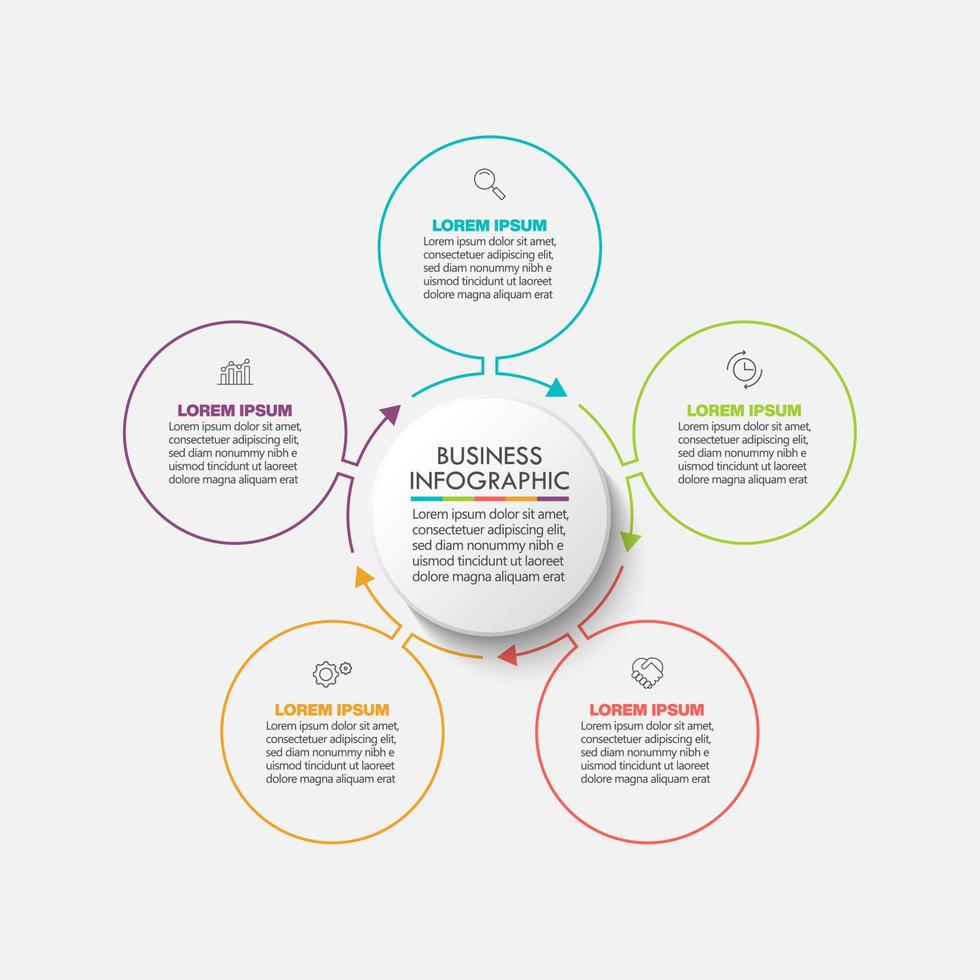 presentation business cirkel infographic mall vektor