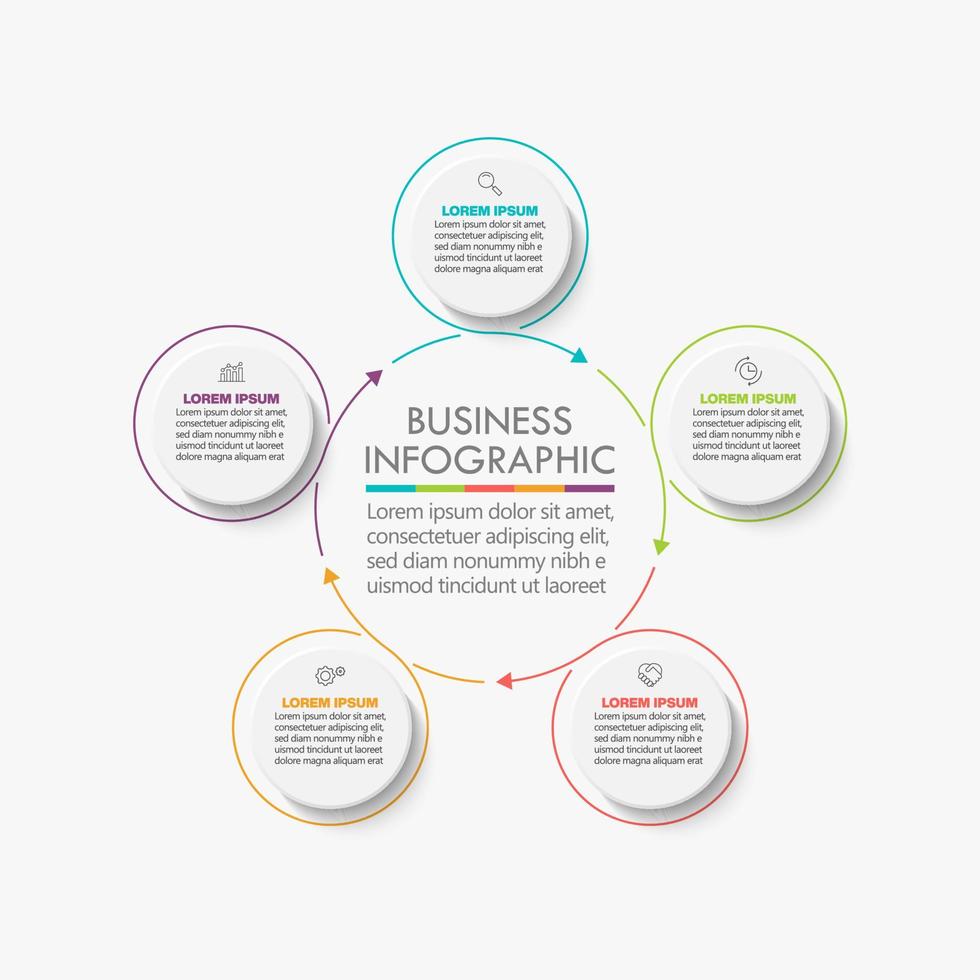 presentation business cirkel infographic mall vektor