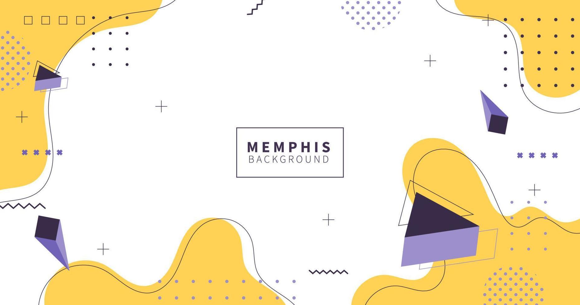 Abstrakter geometrischer moderner Hintergrund im Memphis-Stil, gelbe Farbe, Vektor eps 10