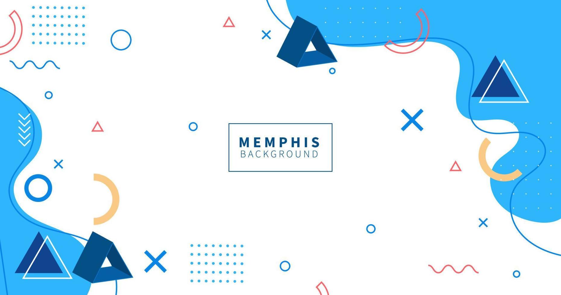 abstrakter geometrischer moderner Hintergrund im Memphis-Stil, blaue Farbe, Vektor eps 10