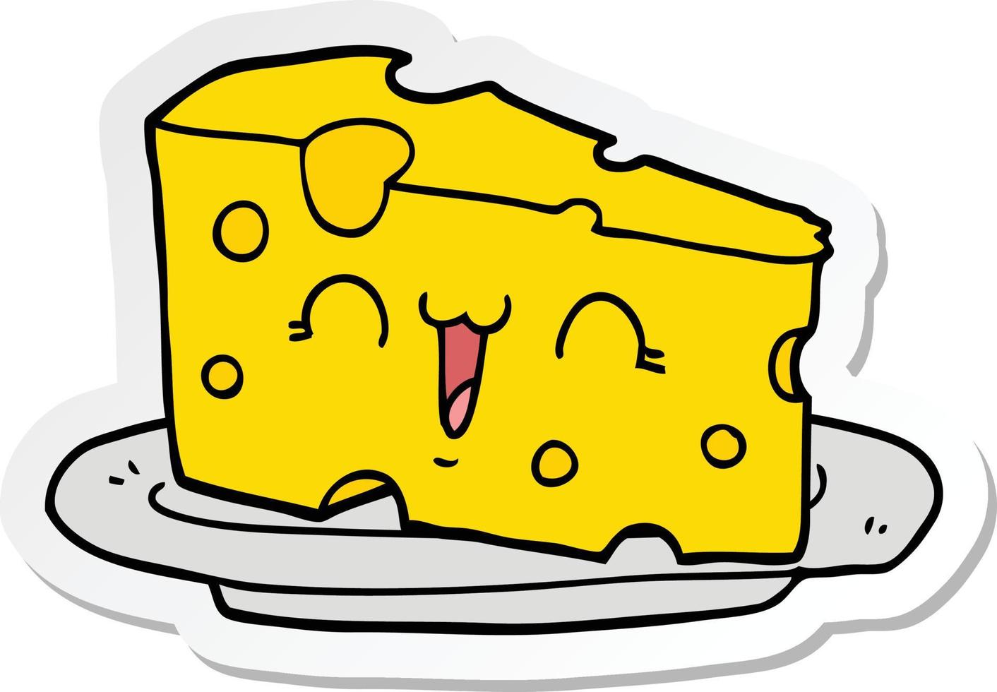 Aufkleber eines niedlichen Cartoon-Käses vektor