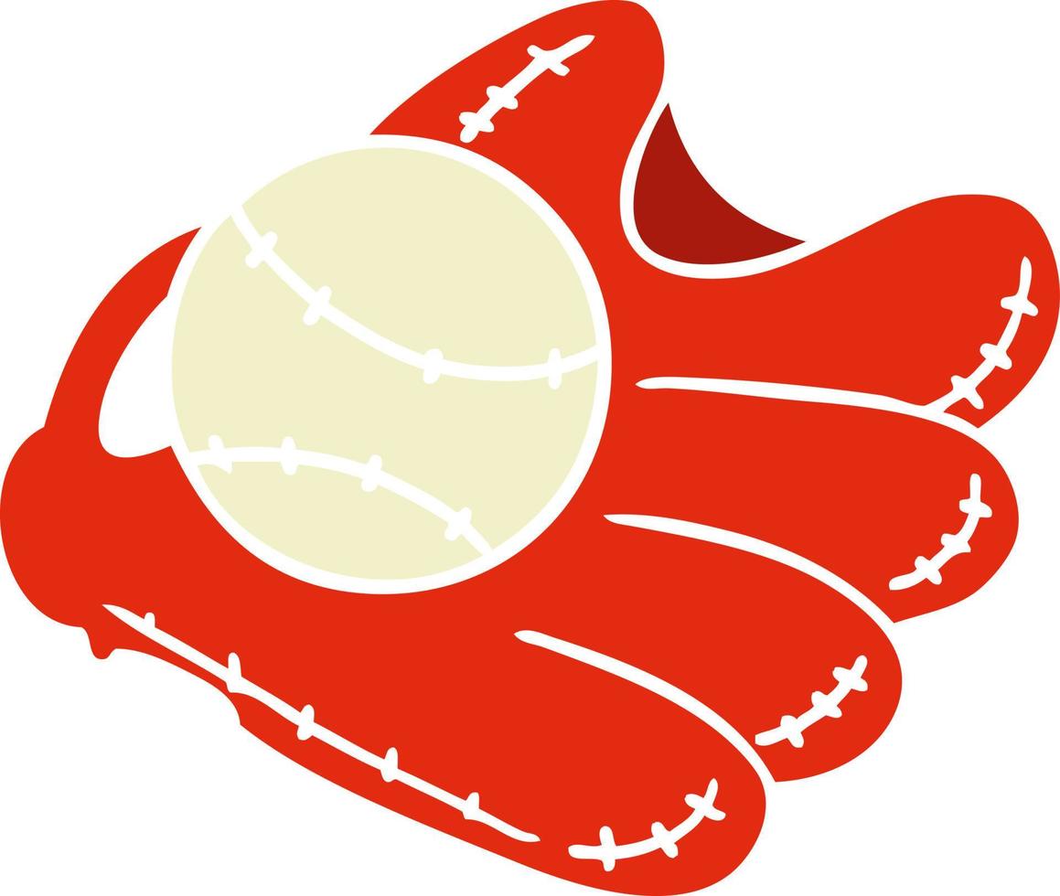 tecknad doodle av en baseboll och handske vektor