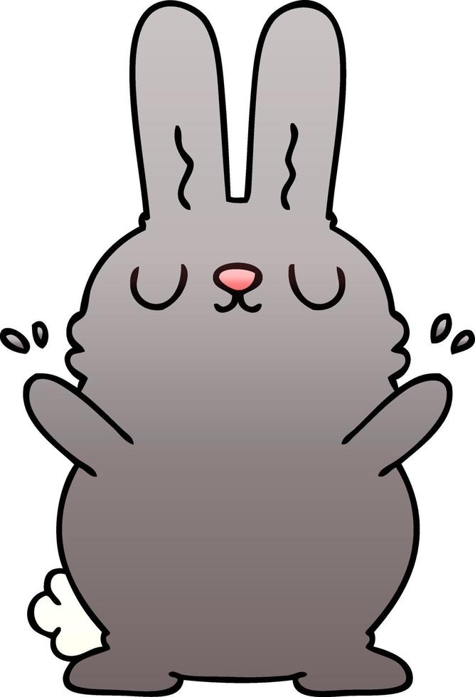skurriler Farbverlauf schattiertes Cartoon-Kaninchen vektor