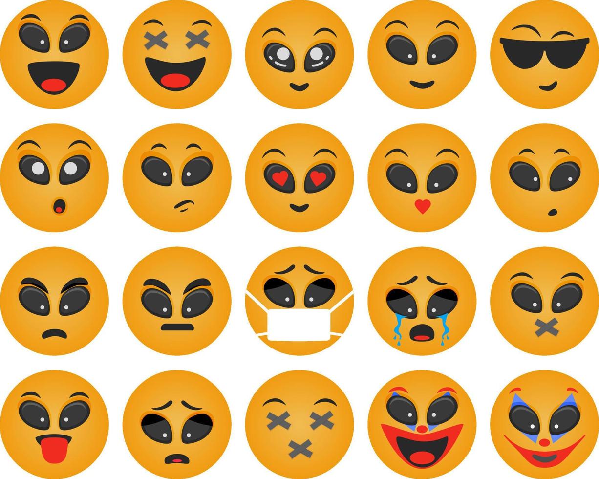 Emoticons runder Satz vektor