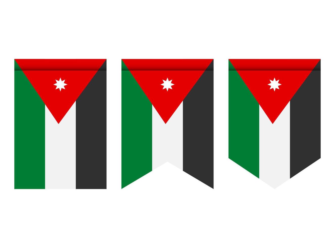 Jordanien-Flagge oder Wimpel isoliert auf weißem Hintergrund. Wimpel Flaggensymbol. vektor