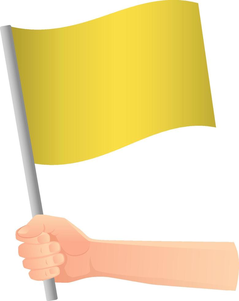 gelbe Flagge in der Hand vektor