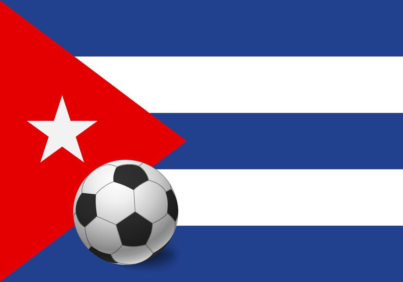 Kubas flagga och fotboll vektor