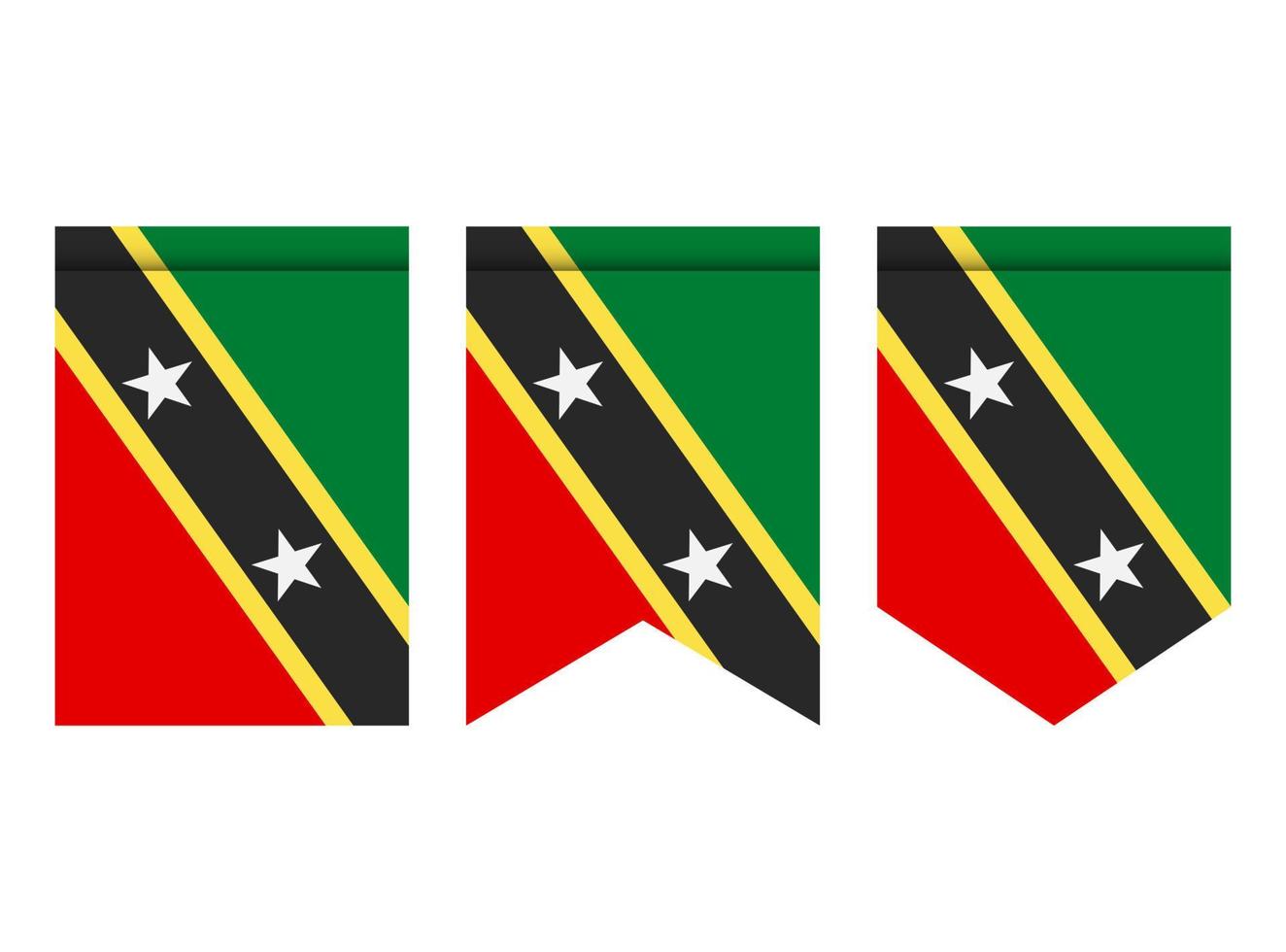 St. Kitts und Nevis Flagge oder Wimpel isoliert auf weißem Hintergrund. Wimpel Flaggensymbol. vektor