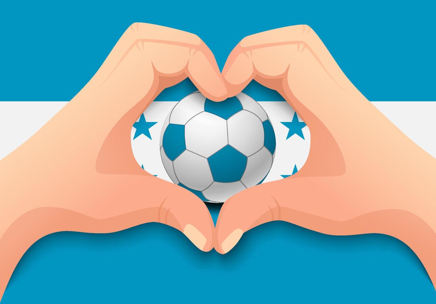 honduras fotboll och hand hjärta form vektor
