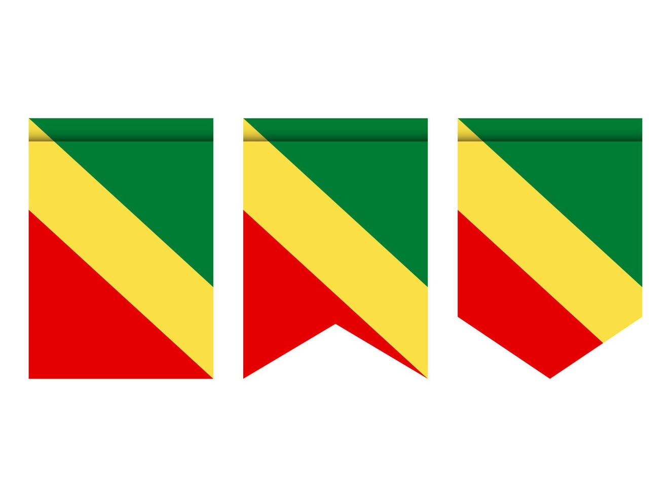 Kongoflagga eller vimpel isolerad på vit bakgrund. vimpel flaggikon. vektor