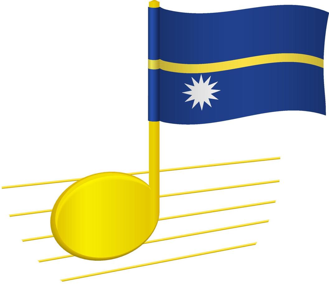 nauru-flagge und musiknote vektor