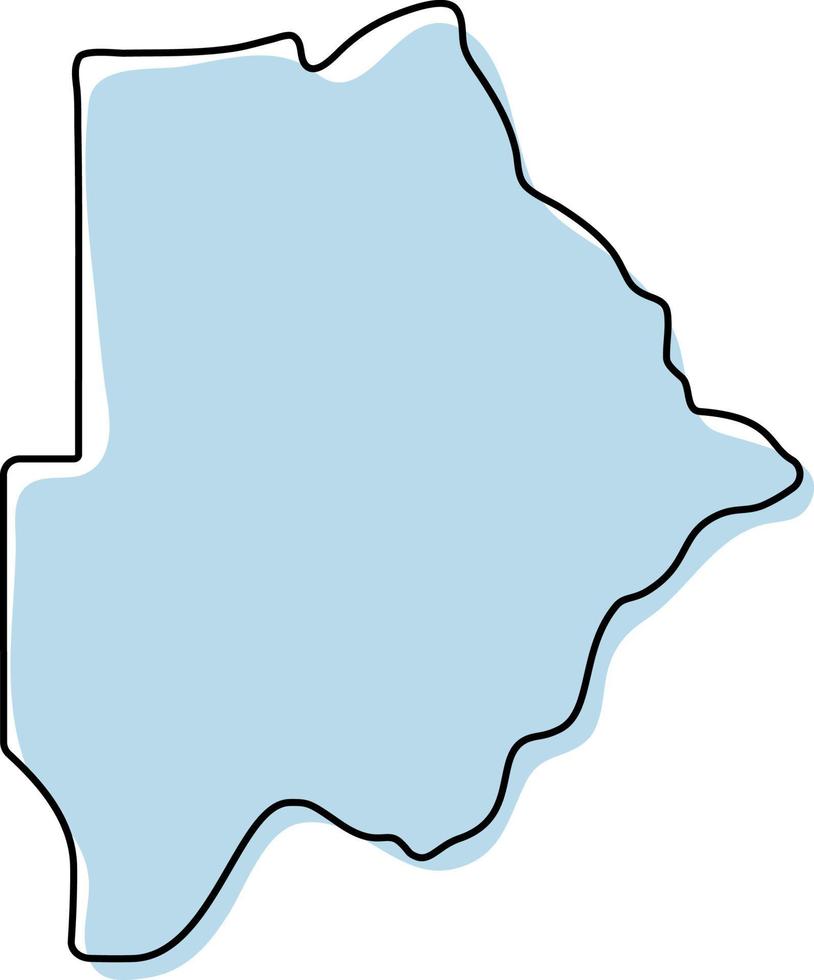 stilisierte einfache Übersichtskarte von Botswana-Symbol. blaue Kartenskizze von Botswana-Vektorillustration vektor