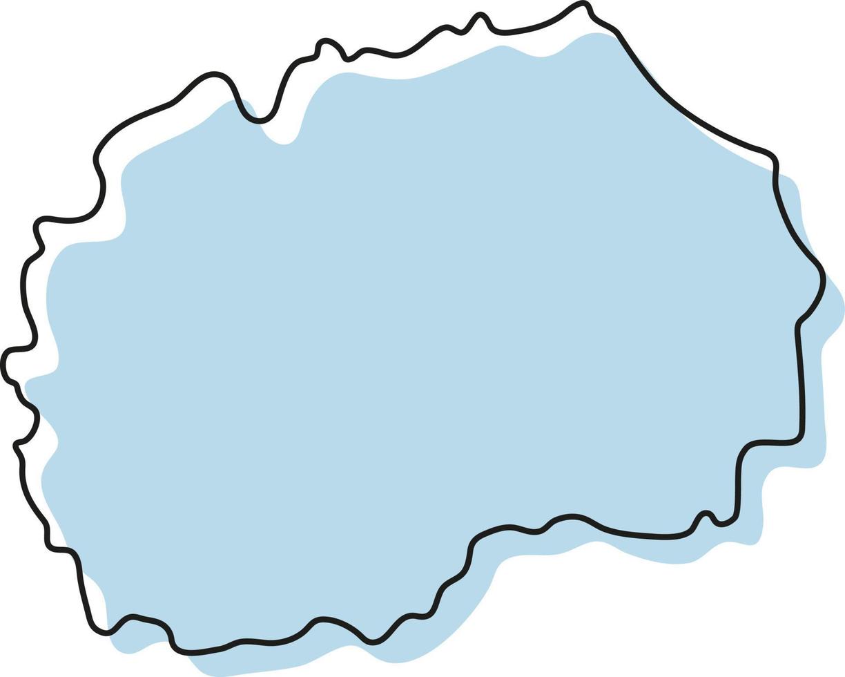 stiliserade enkel kontur karta över makedonien ikon. blå skiss karta över makedonien vektorillustration vektor