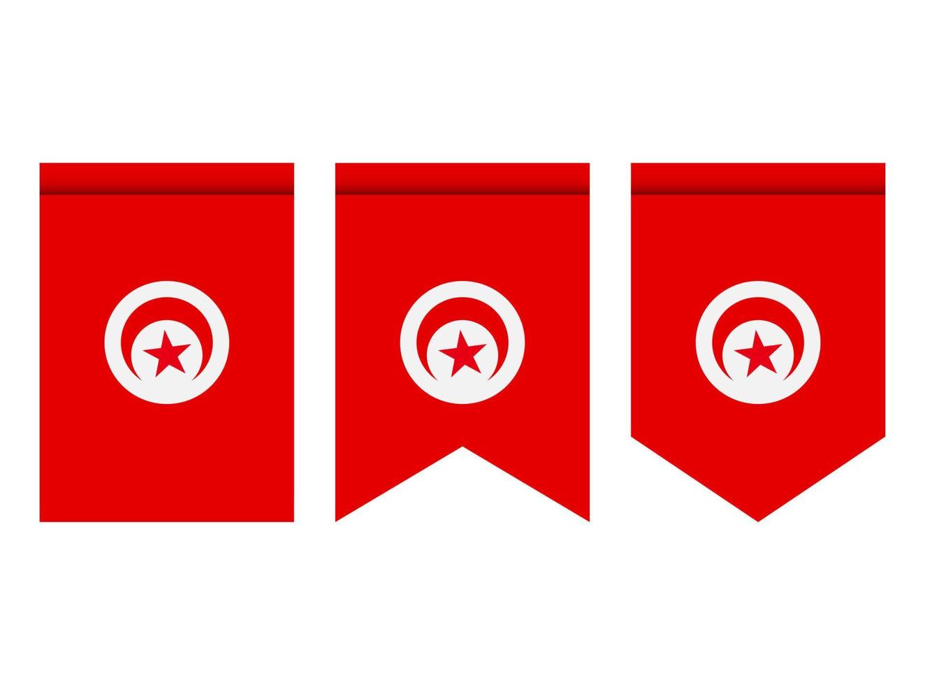Tunesien-Flagge oder Wimpel isoliert auf weißem Hintergrund. Wimpel Flaggensymbol. vektor