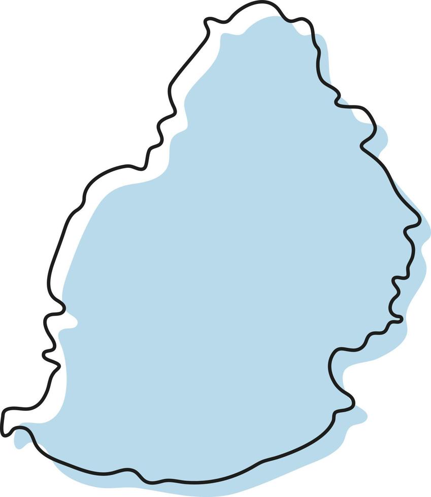 stilisierte einfache Übersichtskarte von Mauritius-Symbol. blaue Kartenskizze von Mauritius-Vektorillustration vektor
