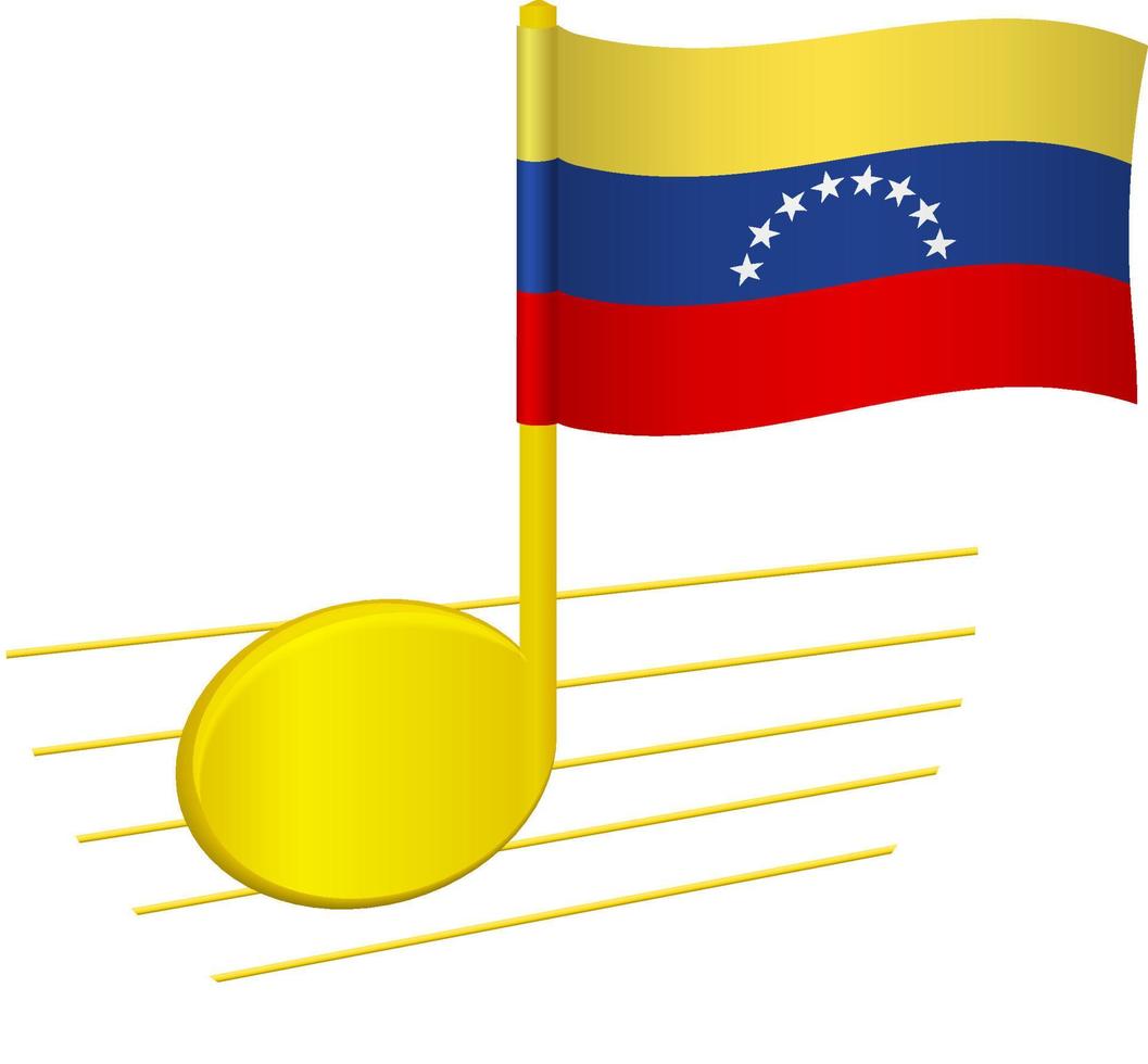Venezuelas flagga och musiknot vektor