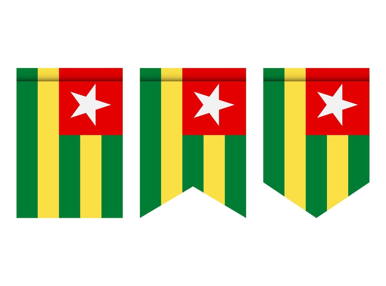 Togo-Flagge oder Wimpel isoliert auf weißem Hintergrund. Wimpel Flaggensymbol. vektor
