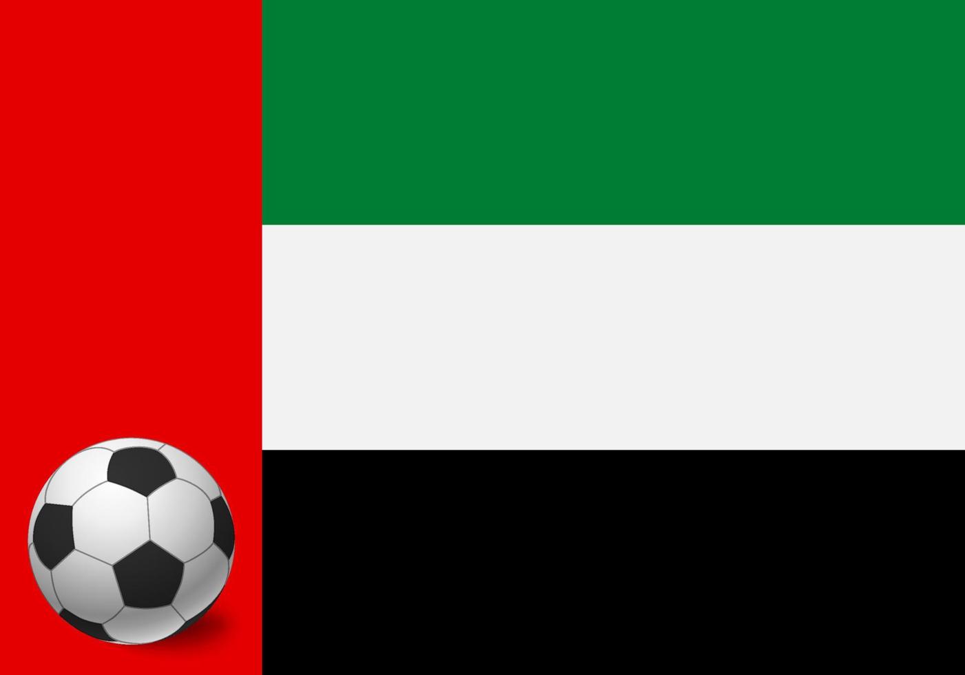 Flagge und Fußball der Vereinigten Arabischen Emirate vektor