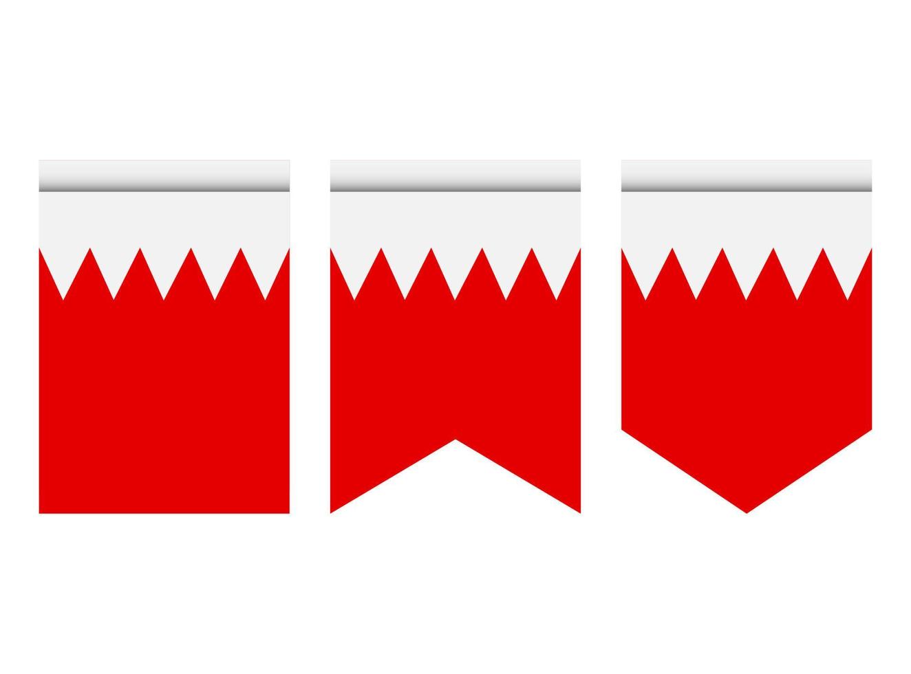Bahrain-Flagge oder Wimpel isoliert auf weißem Hintergrund. Wimpel Flaggensymbol. vektor