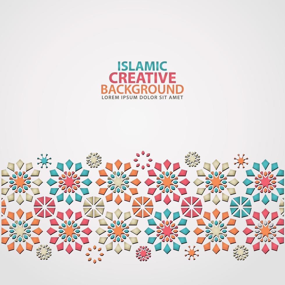 islamisk prydnad av mosaik för gratulationskort bakgrundsmall vektor