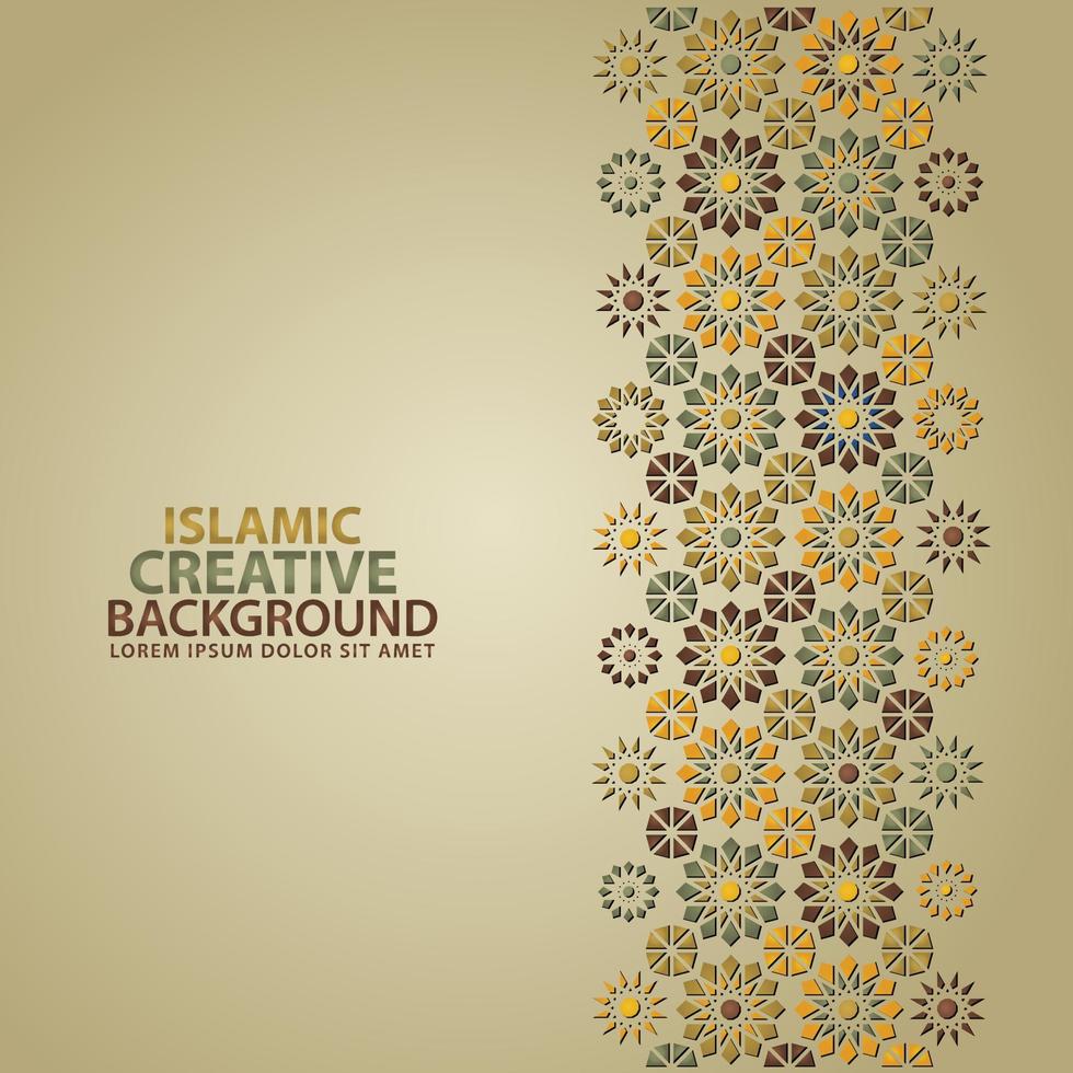 islamische verzierung des mosaiks für grußkartenhintergrundschablone vektor