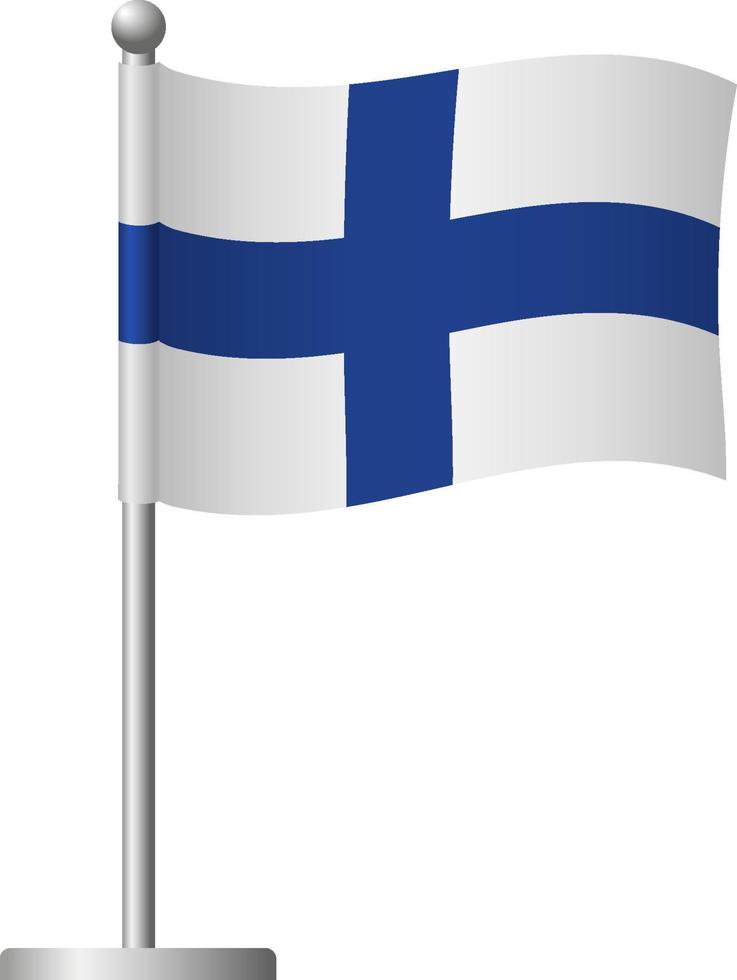 Finnland-Flagge auf Stangensymbol vektor