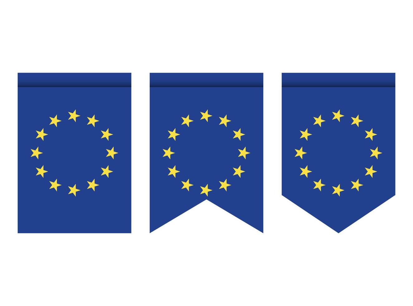 eu flagga eller vimpel isolerad på vit bakgrund. vimpel europa flaggikon. vektor