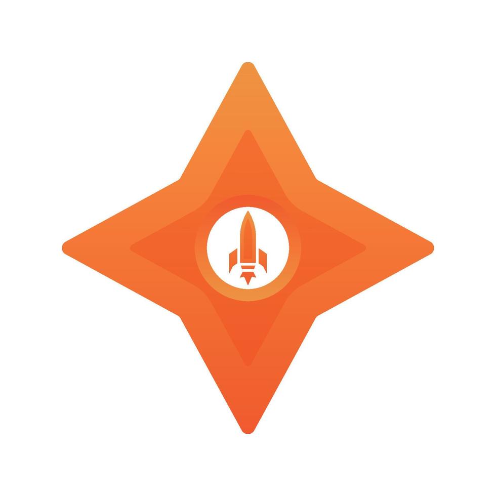 Raketen-Shuriken-Logo-Gradienten-Design-Vorlagen-Icon-Element vektor